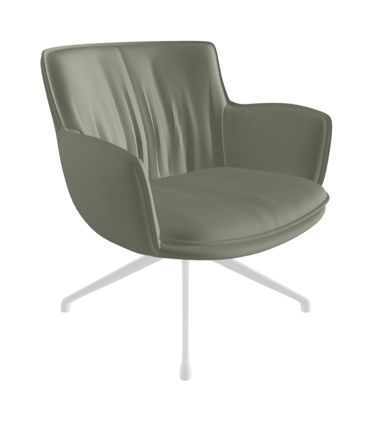 Rhonda Lounge Armchair Low_Pearl Embossed_Soft Leather_Cenere