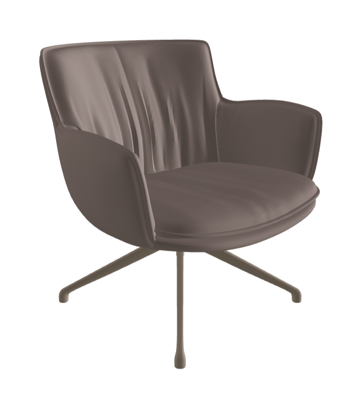 Rhonda Lounge Armchair Low_Titanium Embossed_Soft Leather_Castoro