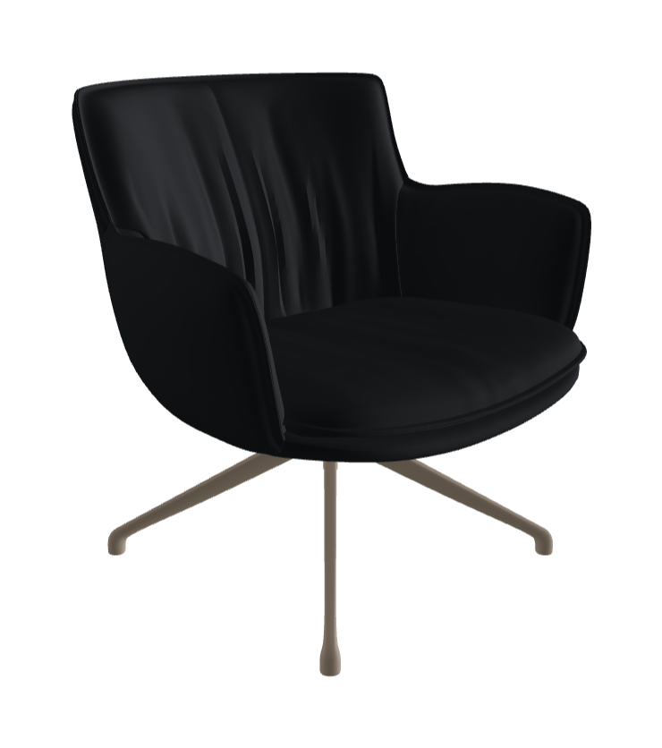 Rhonda Lounge Armchair Low_Titanium Embossed_Soft Leather_Atlantico