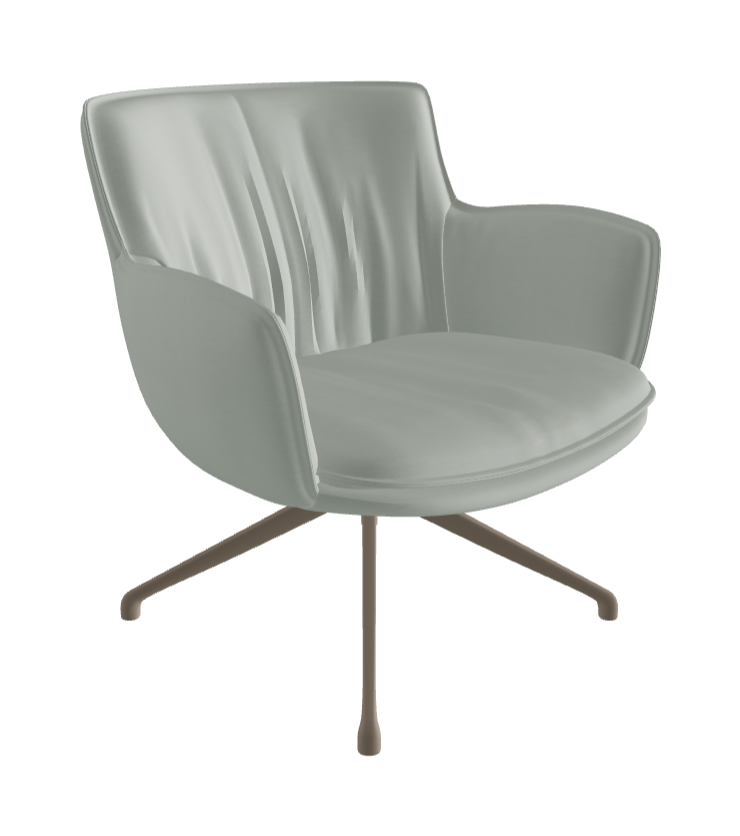 Rhonda Lounge Armchair Low_Titanium Embossed_Soft Leather_Ice