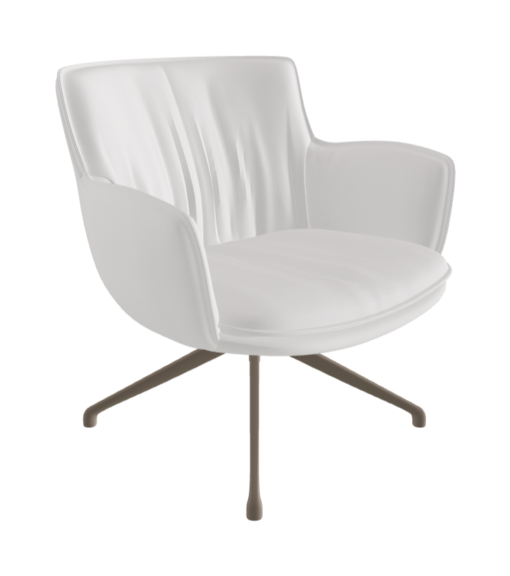 Rhonda Lounge Armchair Low_Titanium Embossed_Soft Leather_Canova