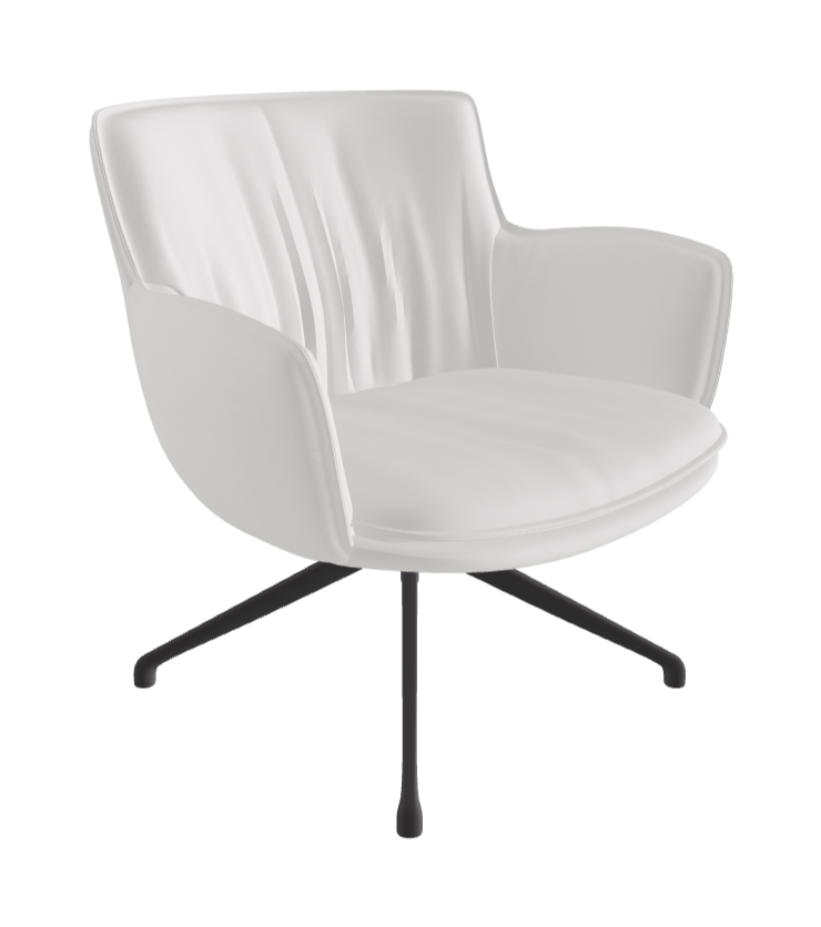 Rhonda Lounge Armchair Low_Graphite Embossed_Soft Leather_Canova