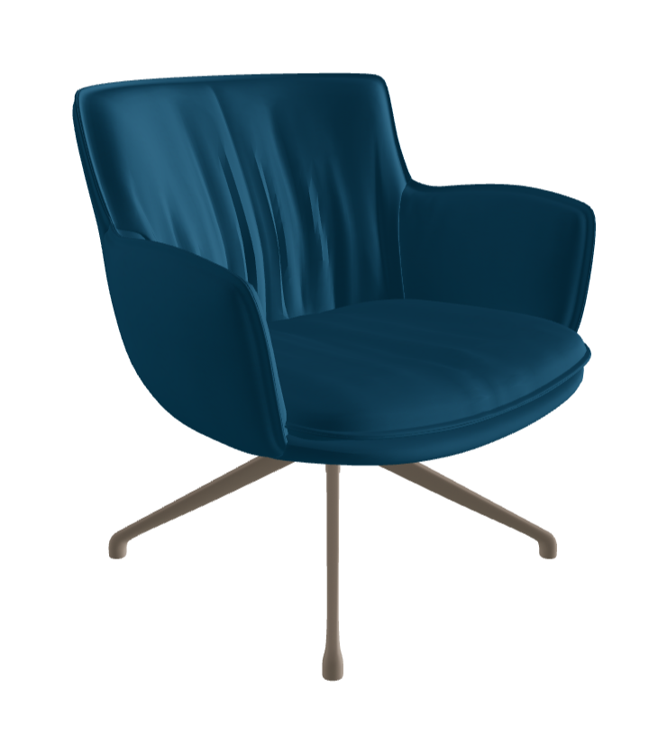 Rhonda Lounge Armchair Low_Titanium Embossed_Soft Leather_Capri