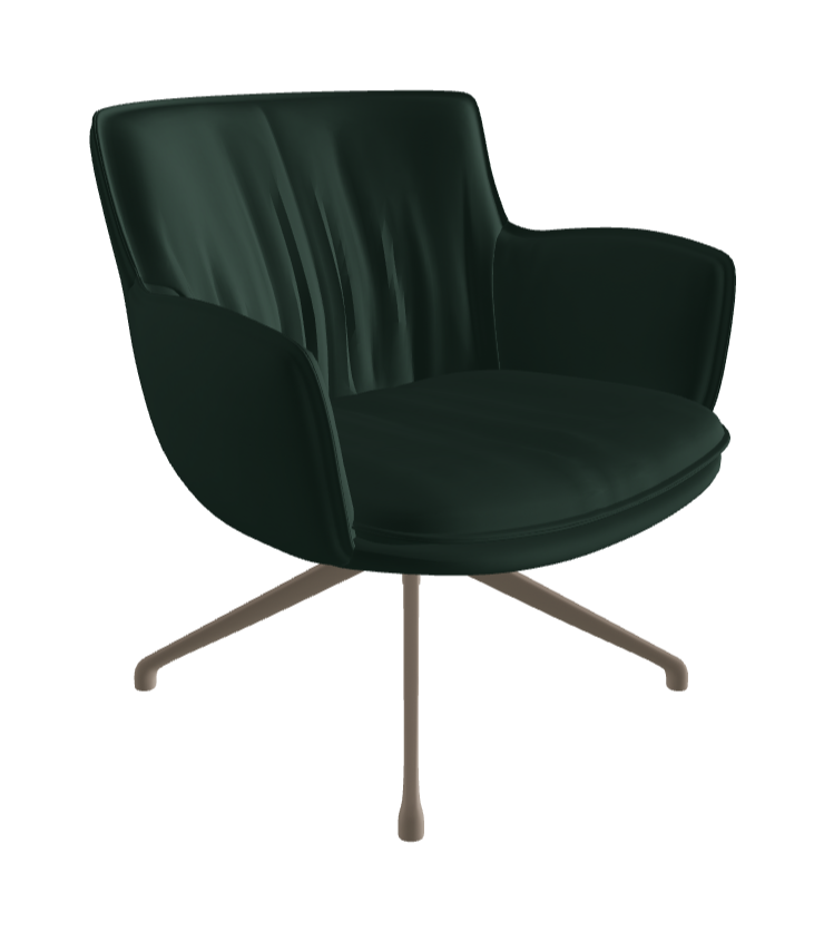 Rhonda Lounge Armchair Low_Titanium Embossed_Soft Leather_Sherwood