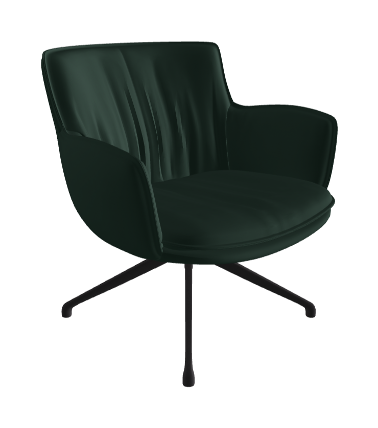 Rhonda Lounge Armchair Low_Black Embossed_Soft Leather_Sherwood