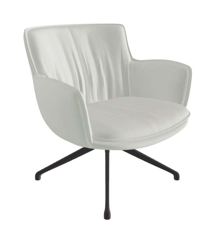 Rhonda Lounge Armchair Low_Graphite Embossed_Soft Leather_Artico