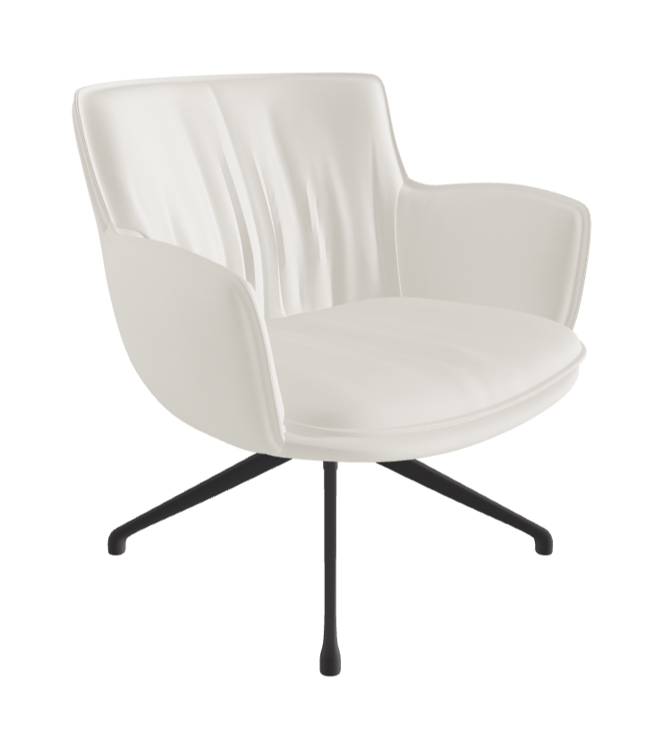 Rhonda Lounge Armchair Low_Graphite Embossed_Synthetic Leather_Lino
