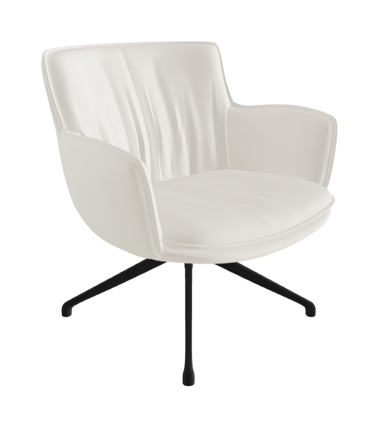 Rhonda Lounge Armchair Low_Black Embossed_Synthetic Leather_Lino