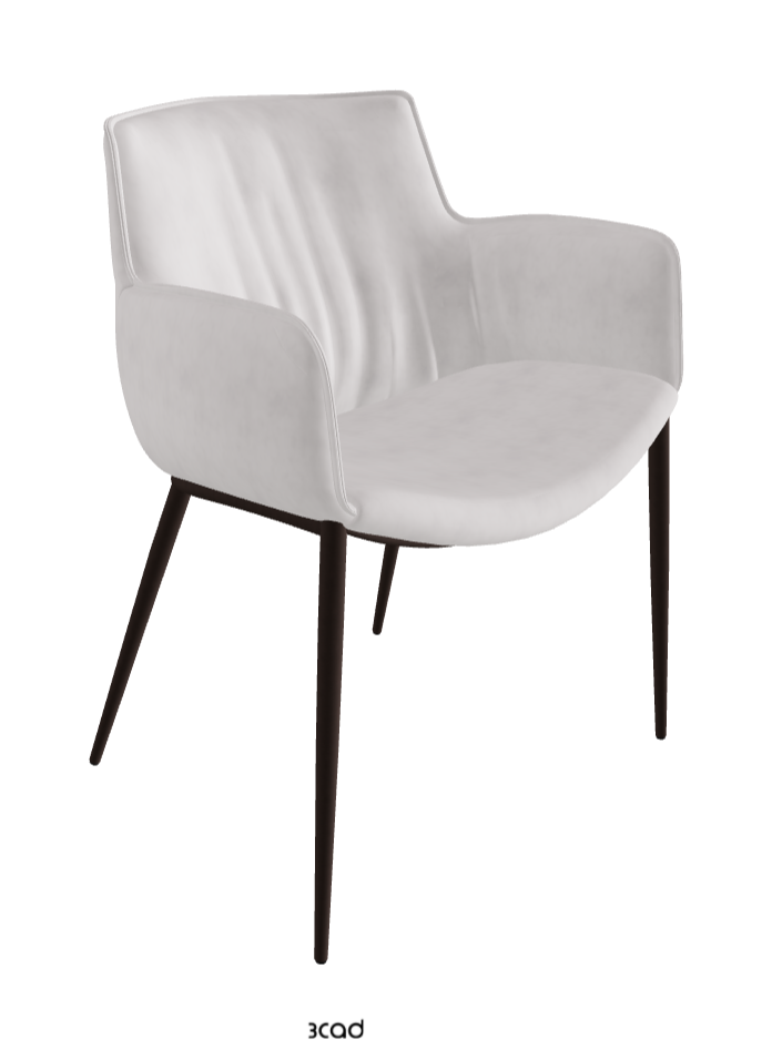 Rhonda Dining Armchair_Bronze Embossed_Micro Nubuk_White