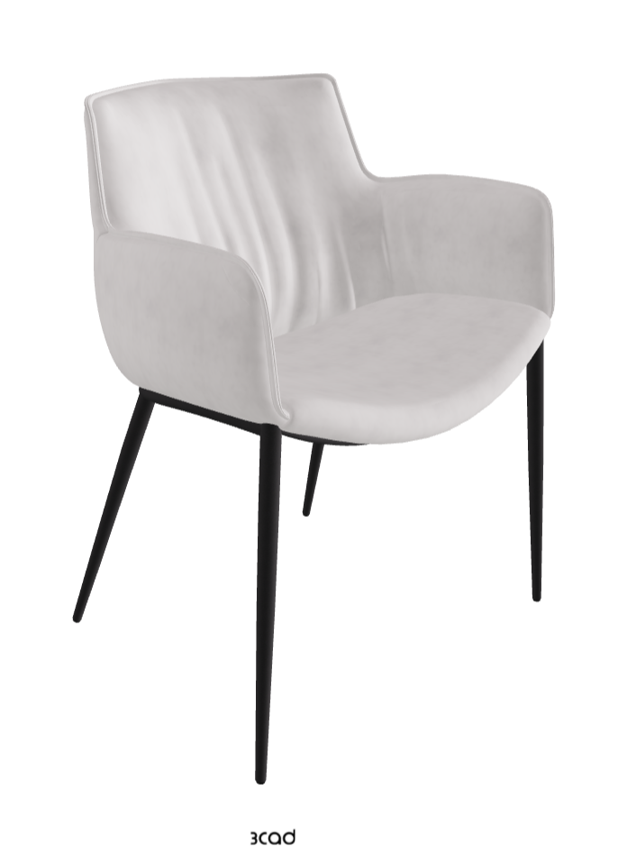 Rhonda Dining Armchair_Black Embossed_Micro Nubuk_White