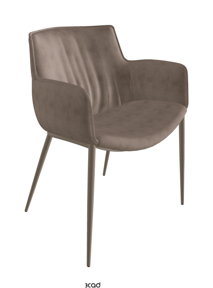 Rhonda Dining Armchair_Titanium Embossed_Micro Nubuk_Cognac