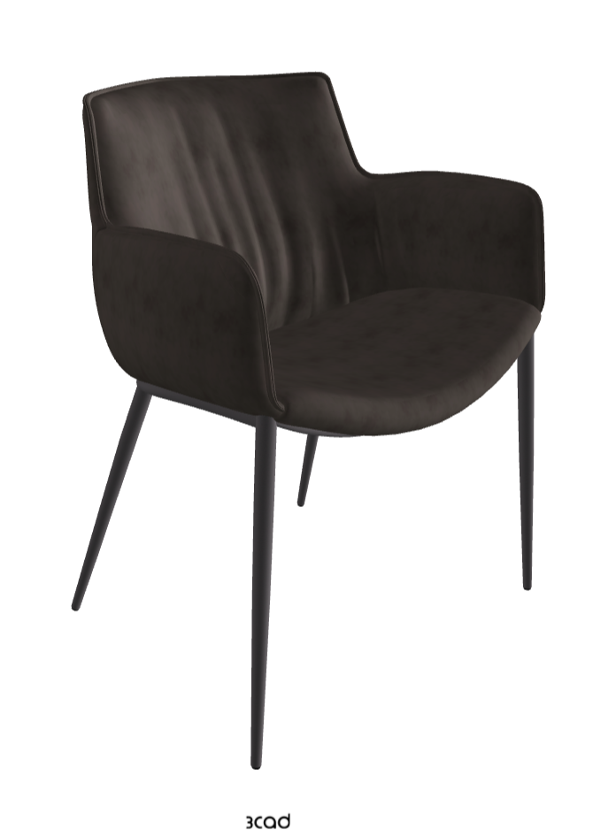 Rhonda Dining Armchair_Graphite Embossed_Micro Nubuk_Lead