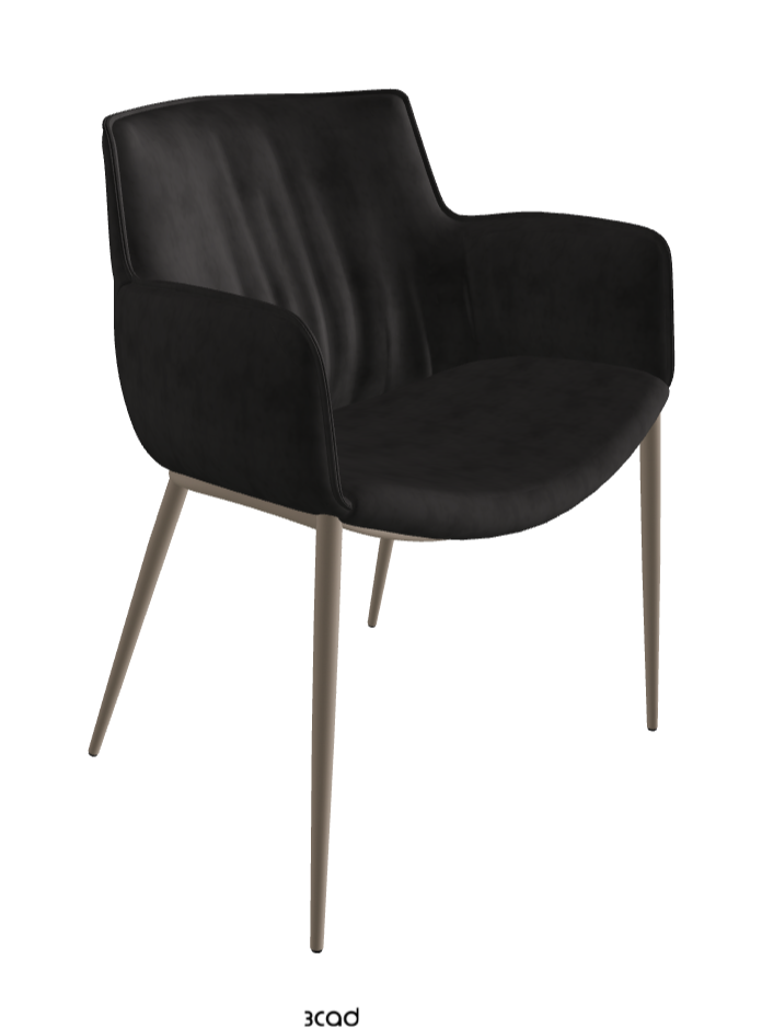Rhonda Dining Armchair_Titanium Embossed_Micro Nubuk_Charcoal