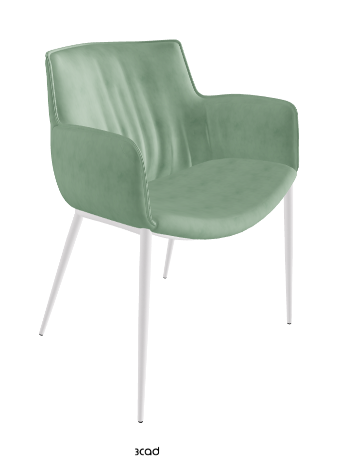 Rhonda Dining Armchair_Pearl Embossed_Micro Nubuk_Mint