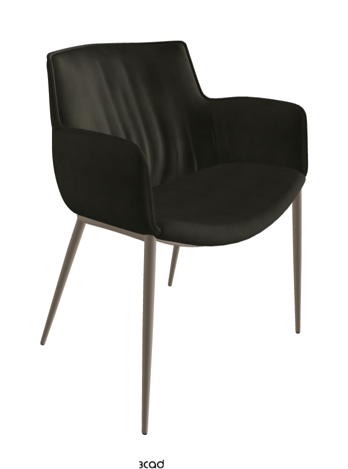 Rhonda Dining Armchair_Titanium Embossed_Micro Nubuk_Musk