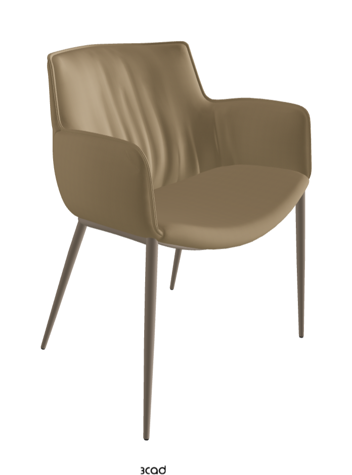 Rhonda Dining Armchair_Titanium Embossed_Soft Leather_Safari