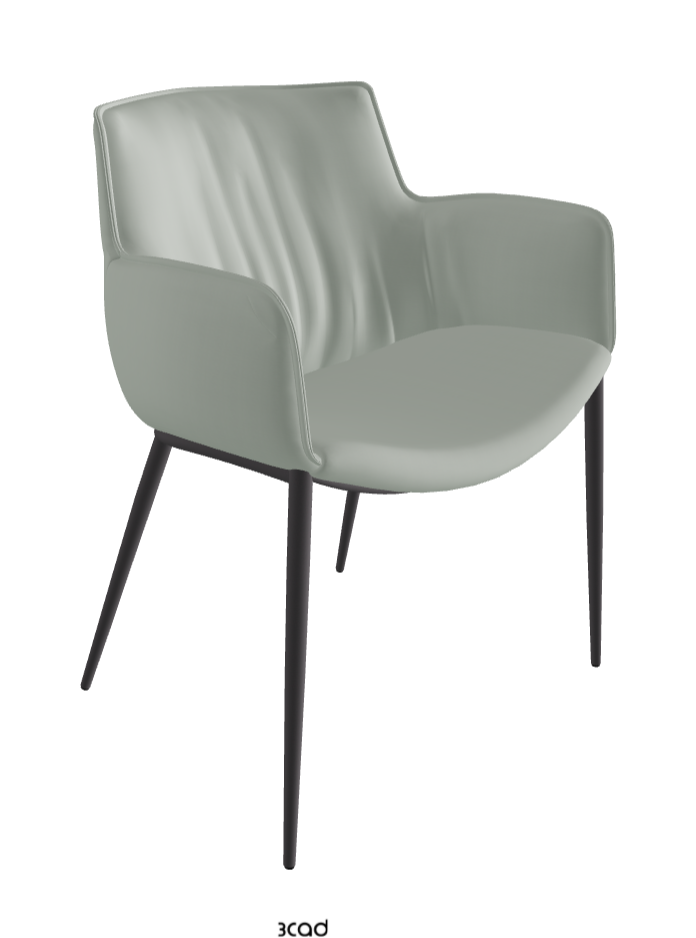 Rhonda Dining Armchair_Graphite Embossed_Soft Leather_Ice