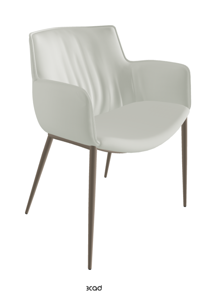Rhonda Dining Armchair_Titanium Embossed_Soft Leather_Artico