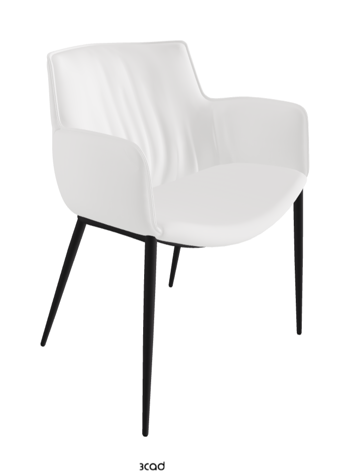 Rhonda Dining Armchair_Black Embossed_Synthetic Leather_Bianco
