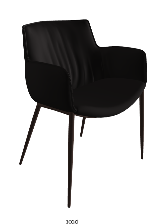 Rhonda Dining Armchair_Bronze Embossed_Synthetic Leather_Moka