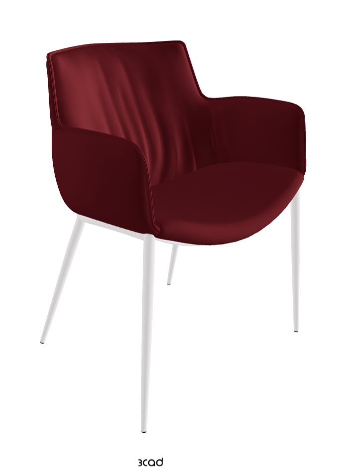 Rhonda Dining Armchair_Pearl Embossed_Synthetic Leather_Rosso Corsa