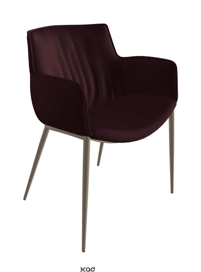 Rhonda Dining Armchair_Titanium Embossed_Synthetic Leather_Bordeaux