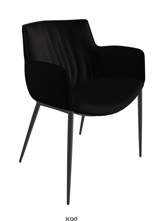 Rhonda Dining Armchair_Graphite Embossed_Synthetic Leather_Nero
