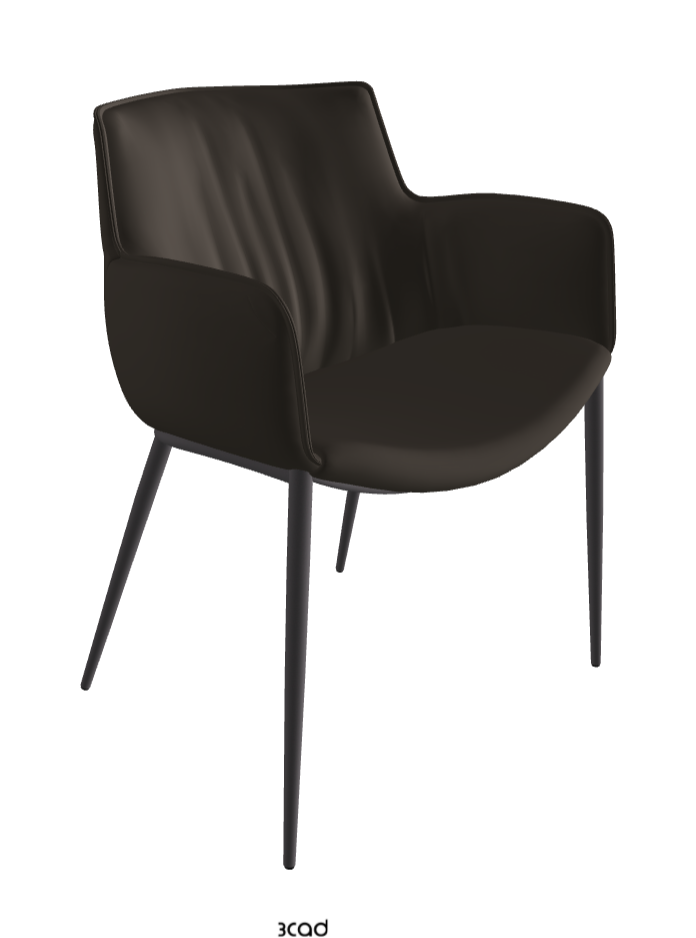Rhonda Dining Armchair_Graphite Embossed_Synthetic Leather_Fossil