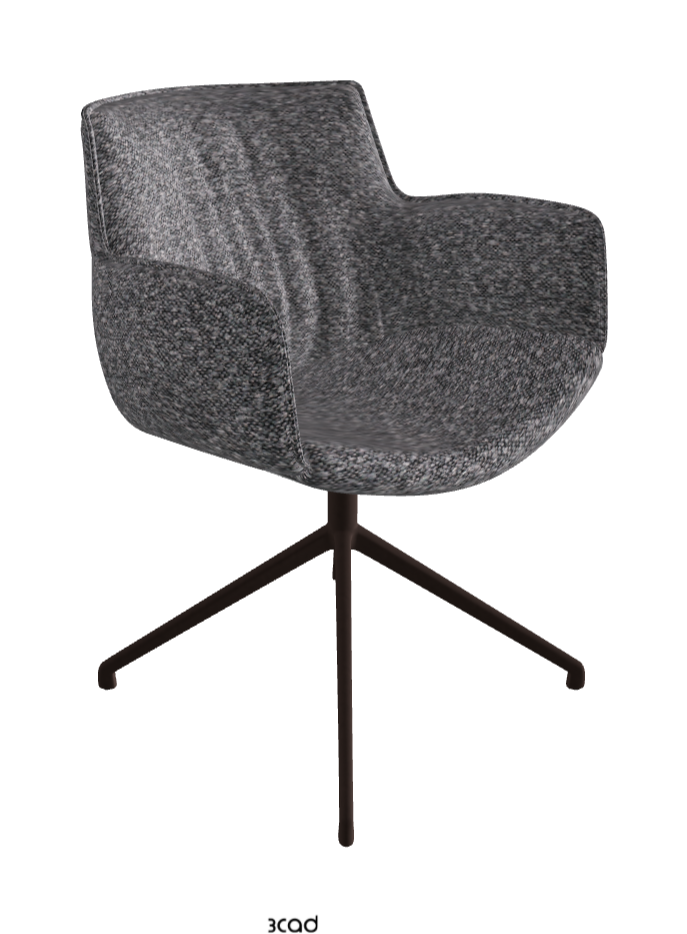 Cattelan Italia Rhonda Turn Swivel Dining Armchair – Fabric