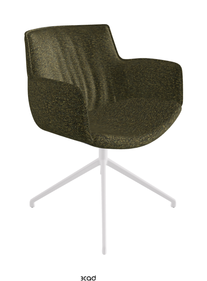 Cattelan Italia Rhonda Turn Swivel Dining Armchair – Fabric
