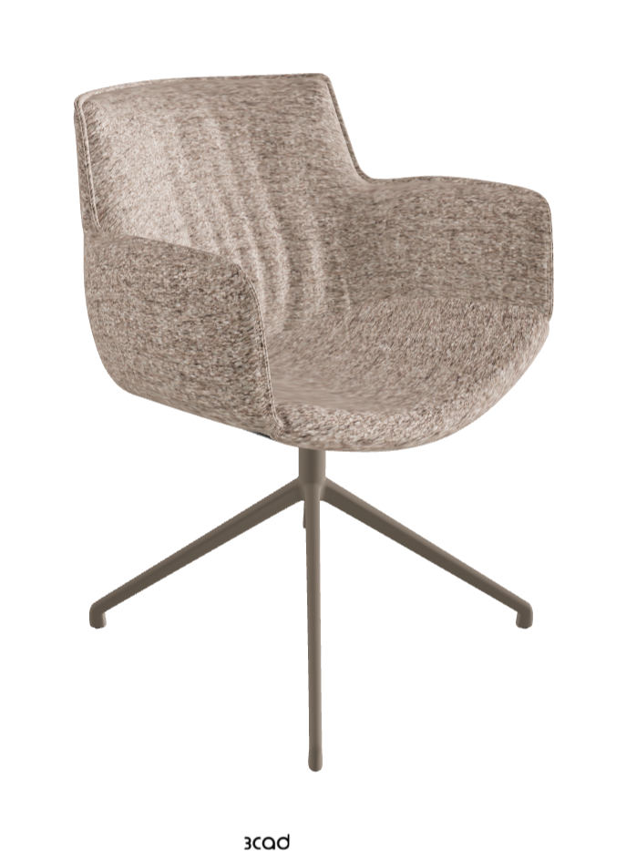 Cattelan Italia Rhonda Turn Swivel Dining Armchair – Fabric