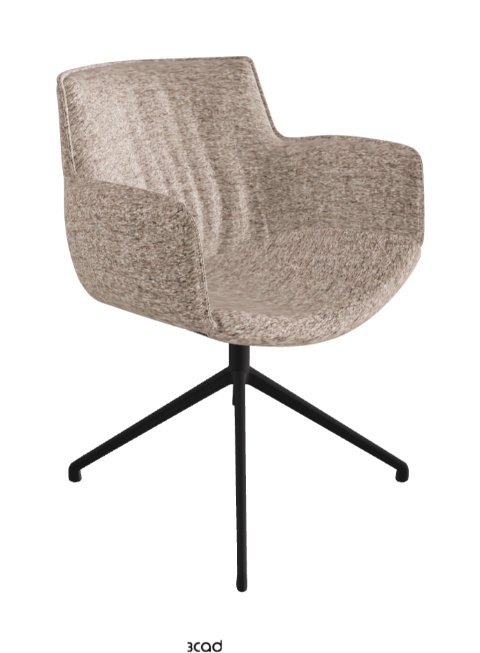 Cattelan Italia Rhonda Turn Swivel Dining Armchair – Fabric