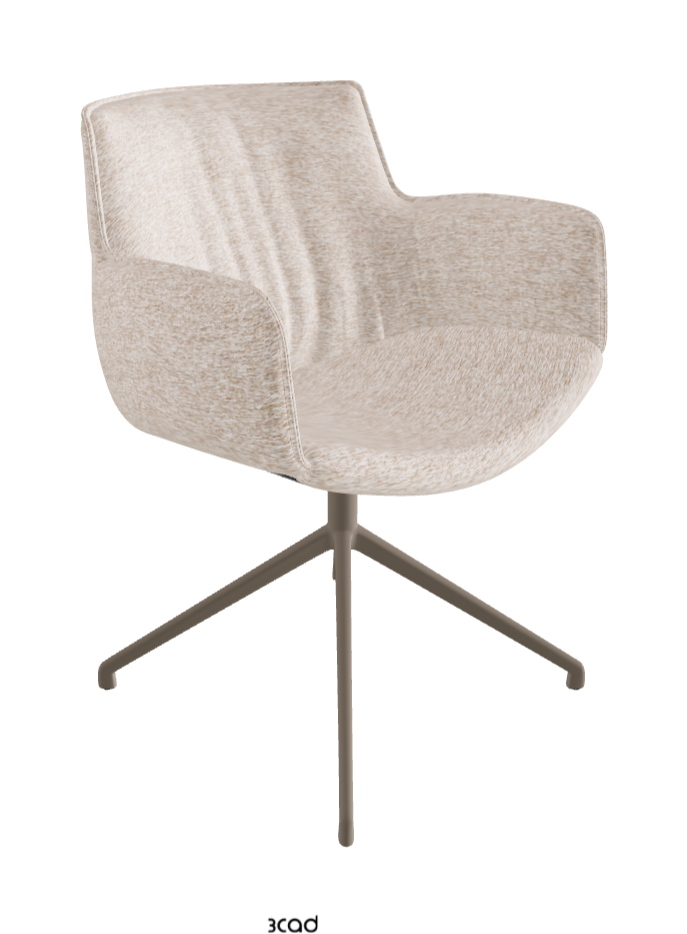 Cattelan Italia Rhonda Turn Swivel Dining Armchair – Fabric