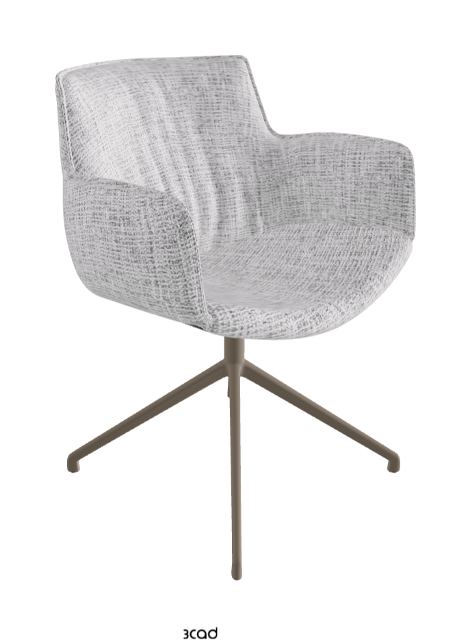 Cattelan Italia Rhonda Turn Swivel Dining Armchair – Fabric
