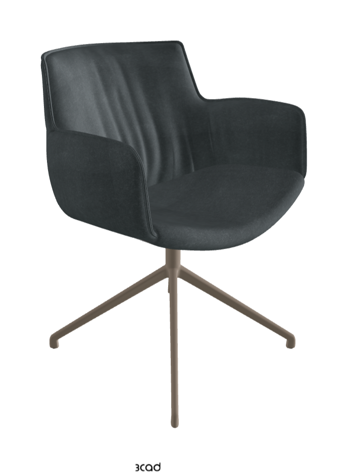 Cattelan Italia Rhonda Turn Swivel Dining Armchair – Fabric