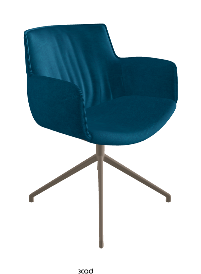 Cattelan Italia Rhonda Turn Swivel Dining Armchair – Fabric