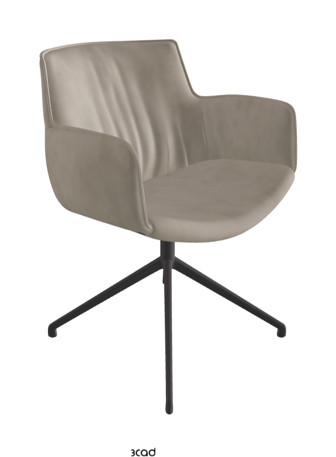 Rhonda Turn Swivel Dining Armchair_Graphite Embossed_Micro Nubuk_Shadow