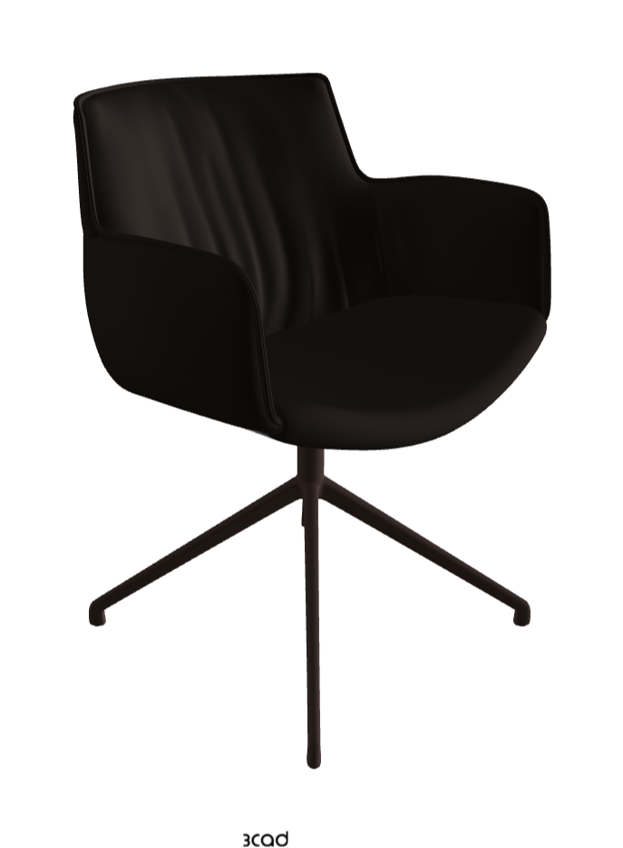 Rhonda Turn Swivel Dining Armchair_Bronze Embossed_Soft Leather_Moka