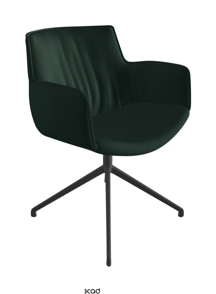 Rhonda Turn Swivel Dining Armchair_Graphite Embossed_Soft Leather_Sherwood