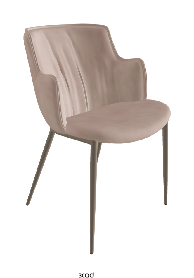 Rihanna ML Dining Armchair_Titanium Embossed_Micro Nubuk_Dusty Rose