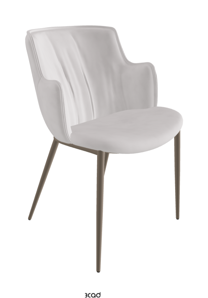 Rihanna ML Dining Armchair_Titanium Embossed_Micro Nubuk_White