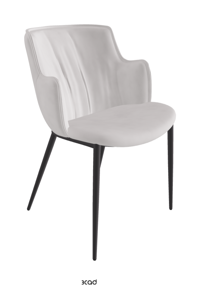 Rihanna ML Dining Armchair_Graphite Embossed_Micro Nubuk_White