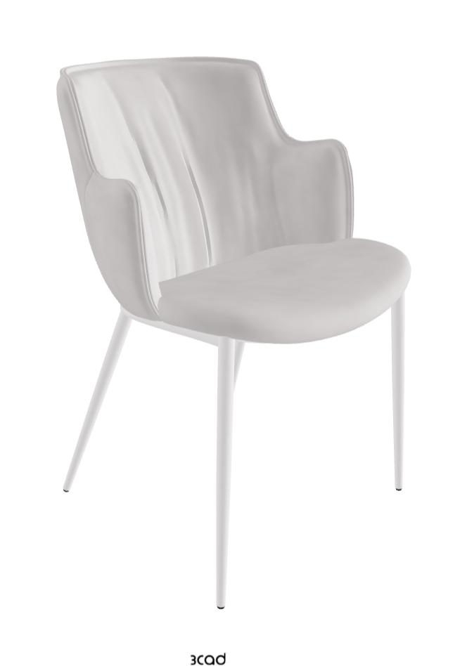 Rihanna ML Dining Armchair_Pearl Embossed_Micro Nubuk_White