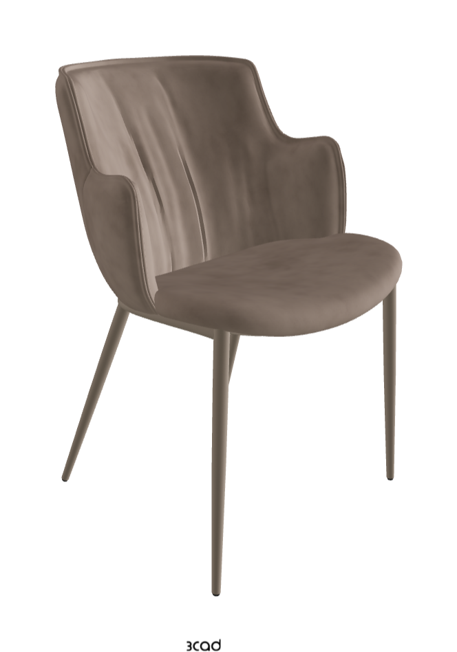 Rihanna ML Dining Armchair_Titanium Embossed_Micro Nubuk_Cognac