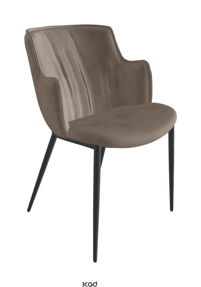 Rihanna ML Dining Armchair_Graphite Embossed_Micro Nubuk_Cognac