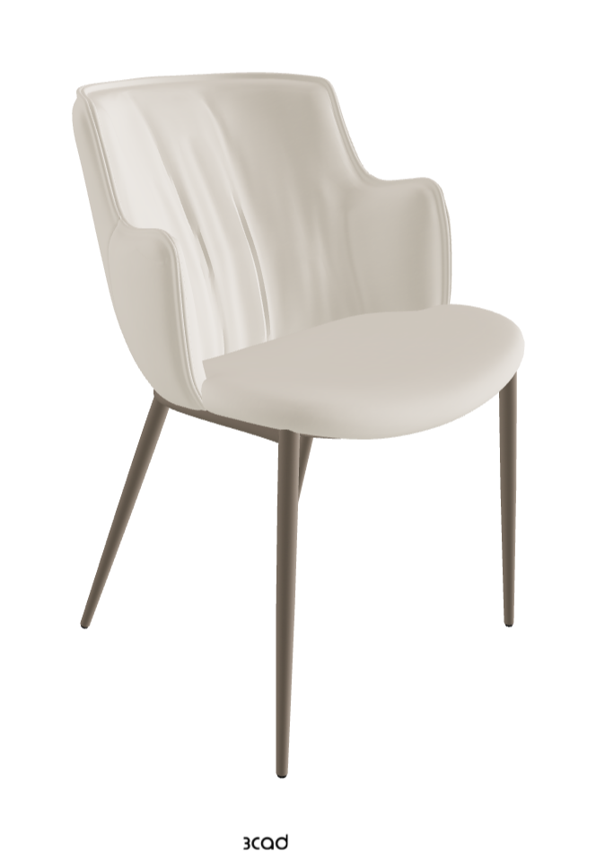 Rihanna ML Dining Armchair_Titanium Embossed_Glove Soft Leather_Ecru