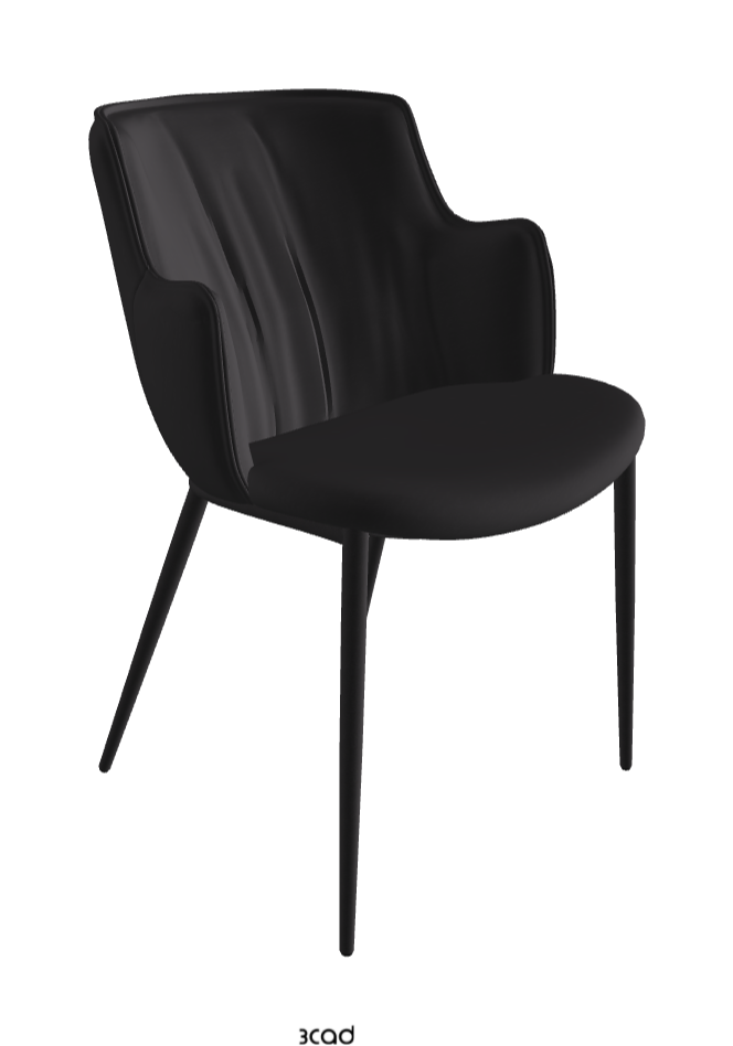 Rihanna ML Dining Armchair_Black Embossed_Glove Soft Leather_Hornet
