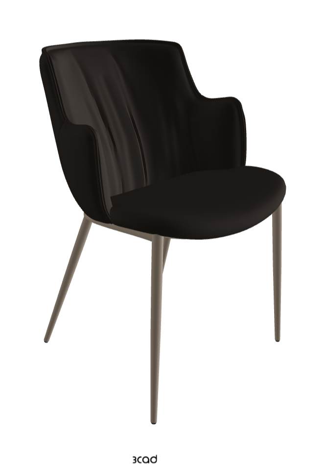 Rihanna ML Dining Armchair_Titanium Embossed_Soft Leather_Testa Di Moro