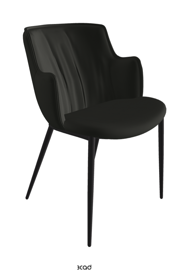 Rihanna ML Dining Armchair_Black Embossed_Soft Leather_Smoke