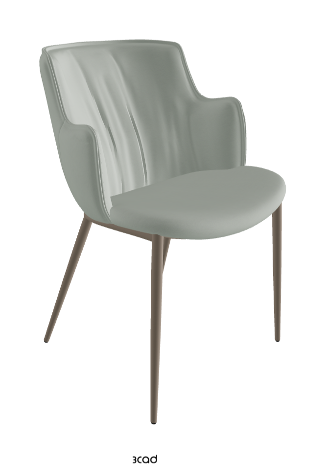 Rihanna ML Dining Armchair_Titanium Embossed_Soft Leather_Ice